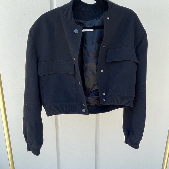 Zara Jackets & Blazers - Zara black bomber jacket size xs